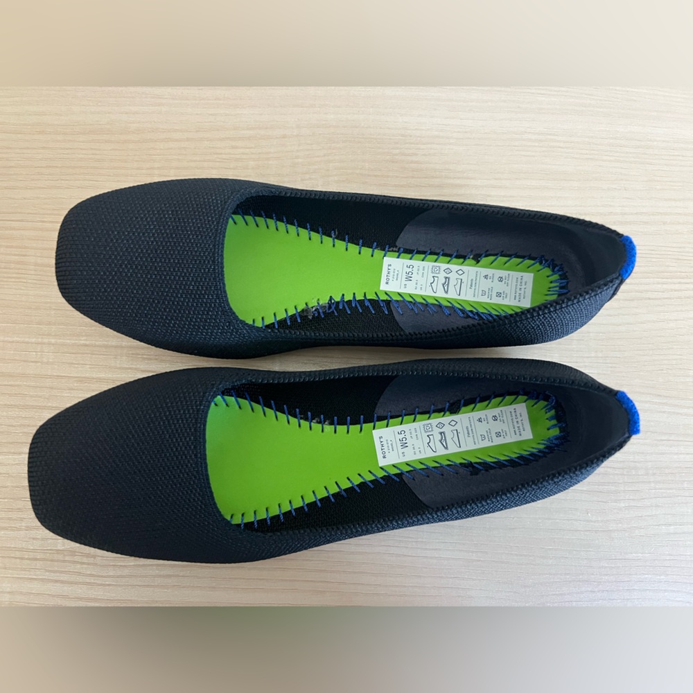 Rothy's | The Max Square Flat in Black - Picture 10 of 11